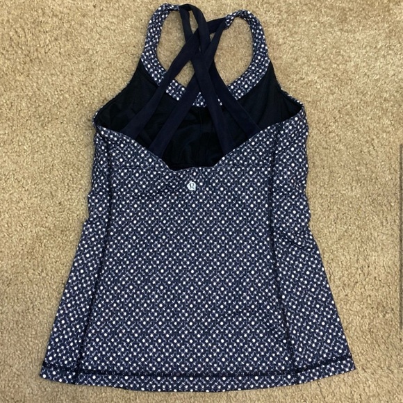 Lululemon Enhearten Tank Millie Mesh White/Black Size 6 - Picture 4 of 5